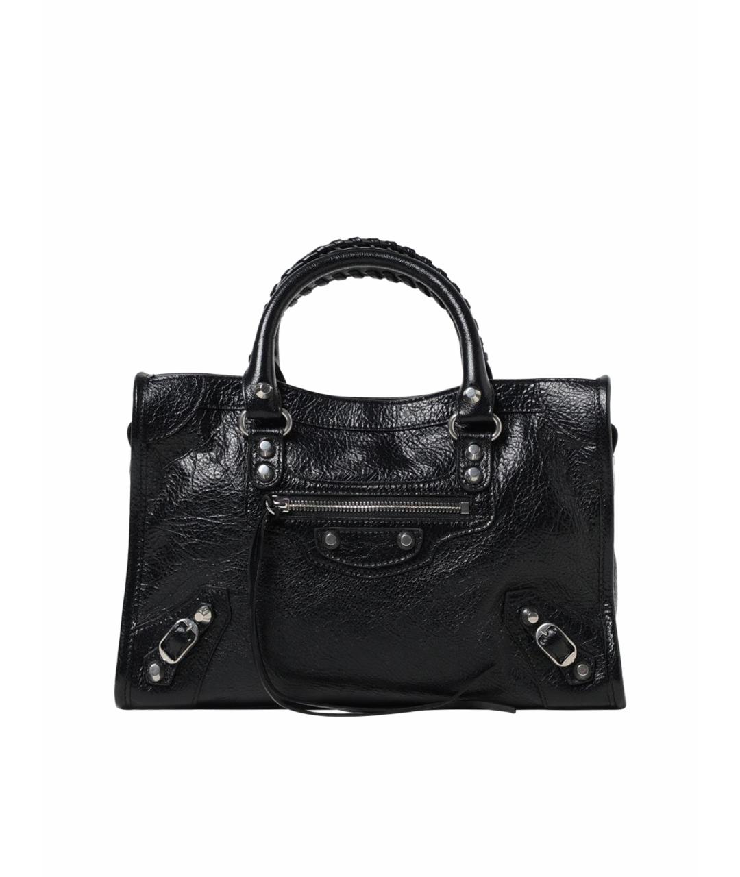 BALENCIAGA Черная кожаная сумка тоут, фото 1