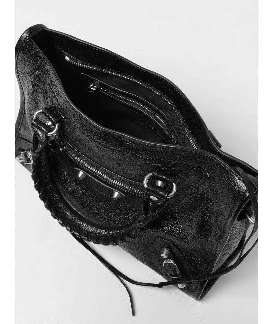 BALENCIAGA Черная кожаная сумка тоут, фото 4