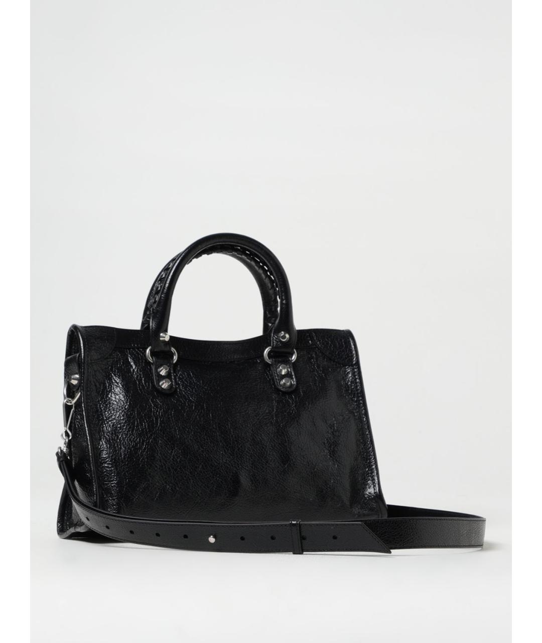 BALENCIAGA Черная кожаная сумка тоут, фото 2