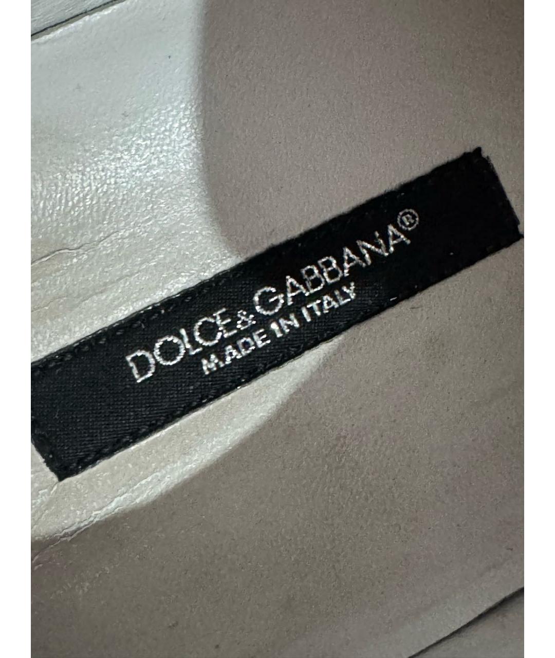 DOLCE&GABBANA Белые кожаные кеды, фото 6