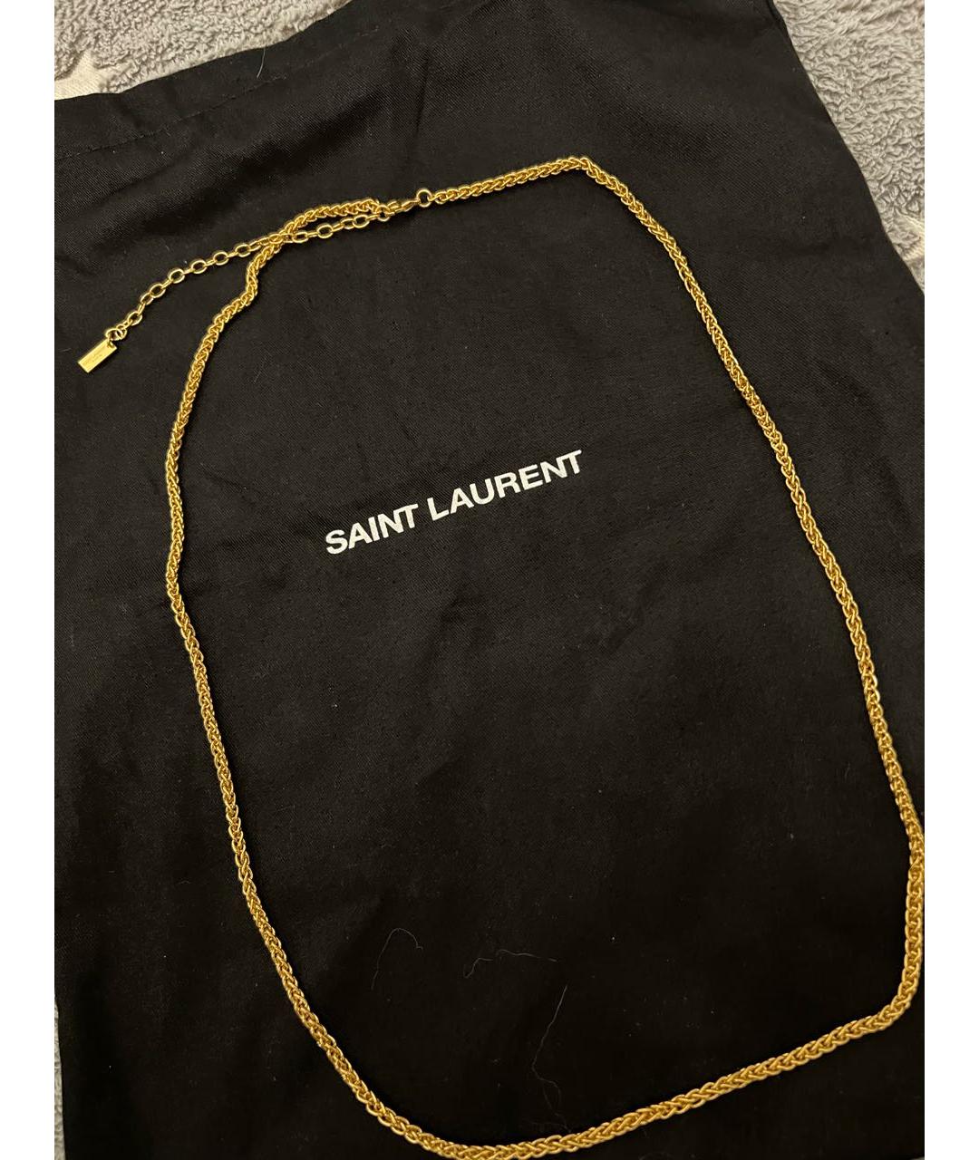 SAINT LAURENT Золотая металлическая цепочка, фото 6