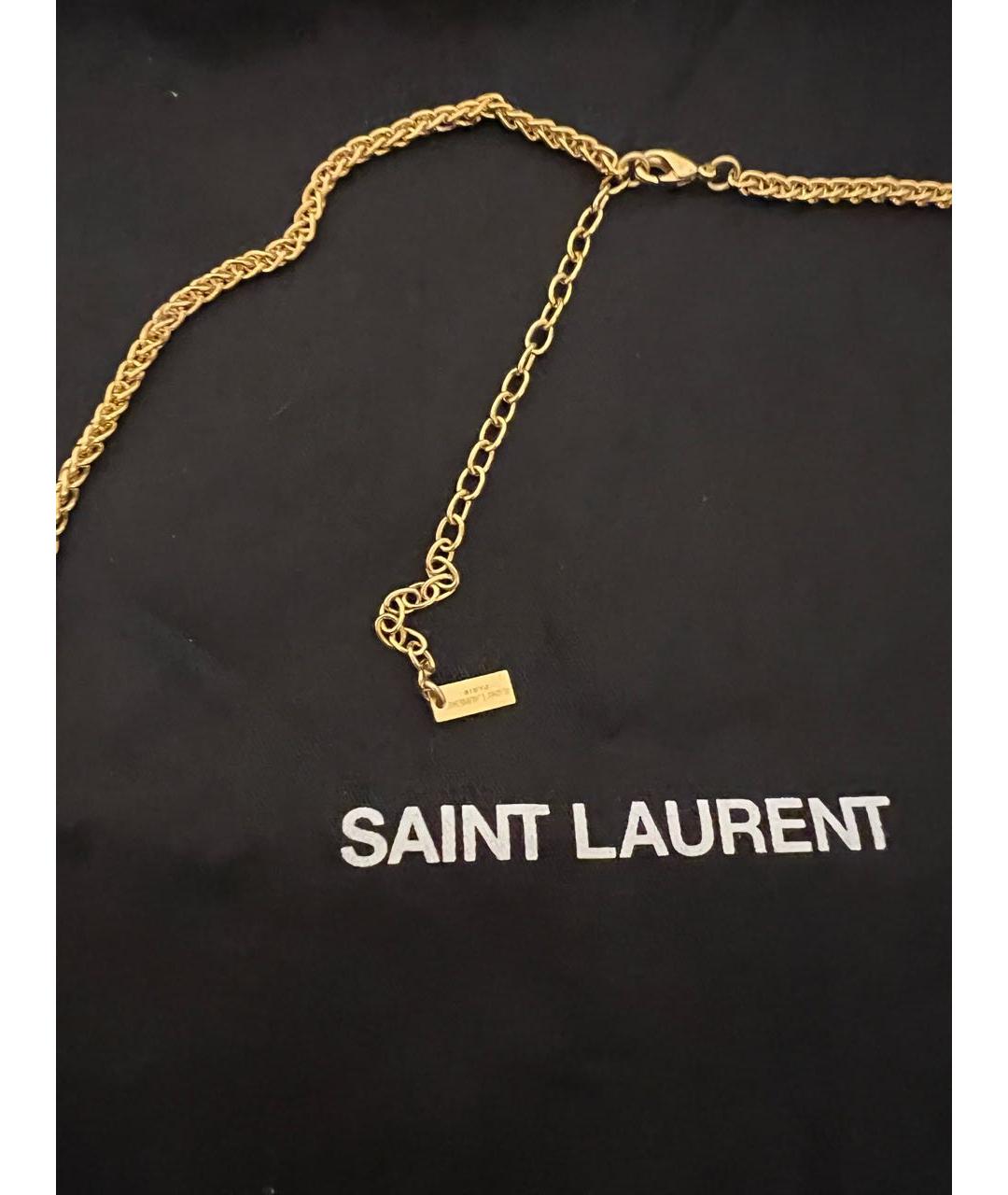 SAINT LAURENT Золотая металлическая цепочка, фото 3