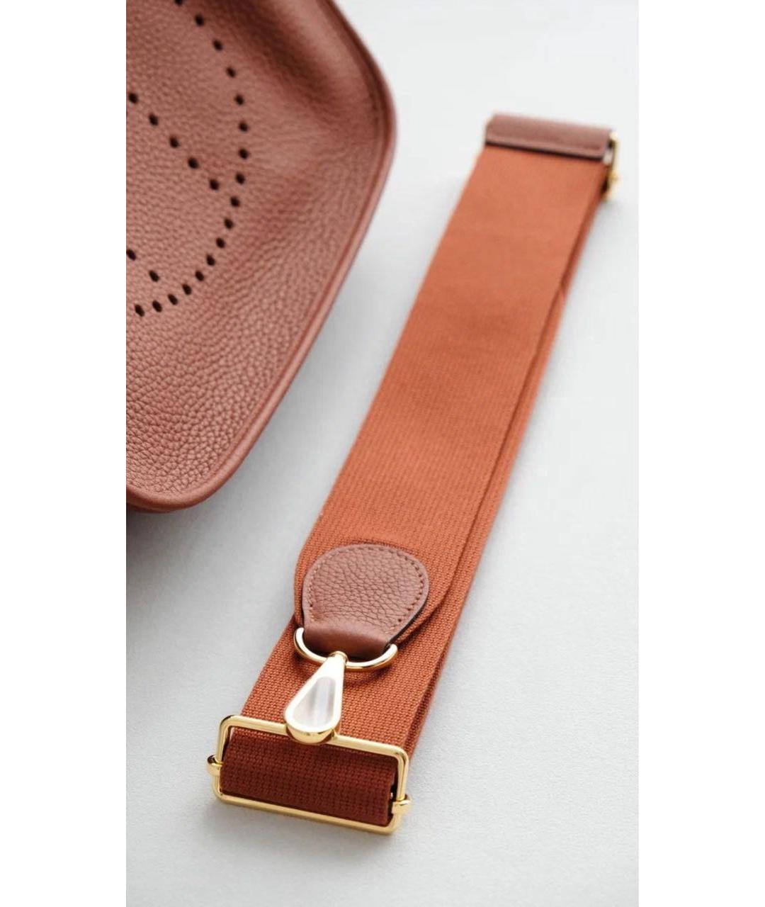 HERMES Оранжевая кожаная сумка через плечо, фото 7