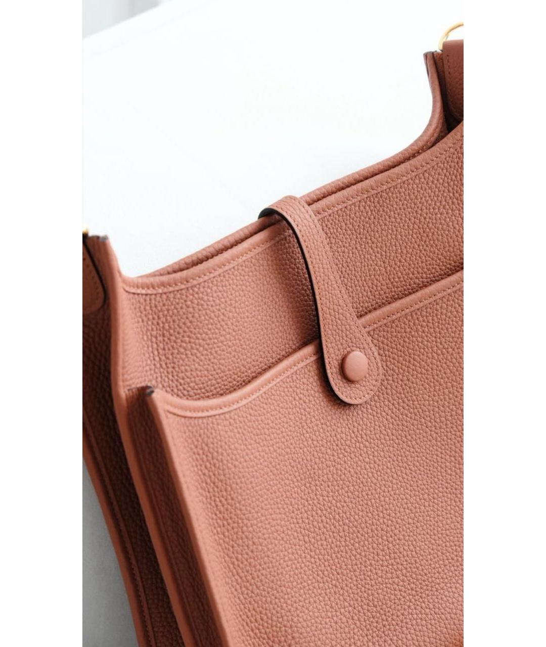 HERMES Оранжевая кожаная сумка через плечо, фото 8