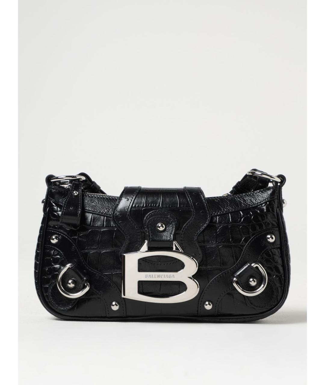 BALENCIAGA Черная кожаная сумка через плечо, фото 3