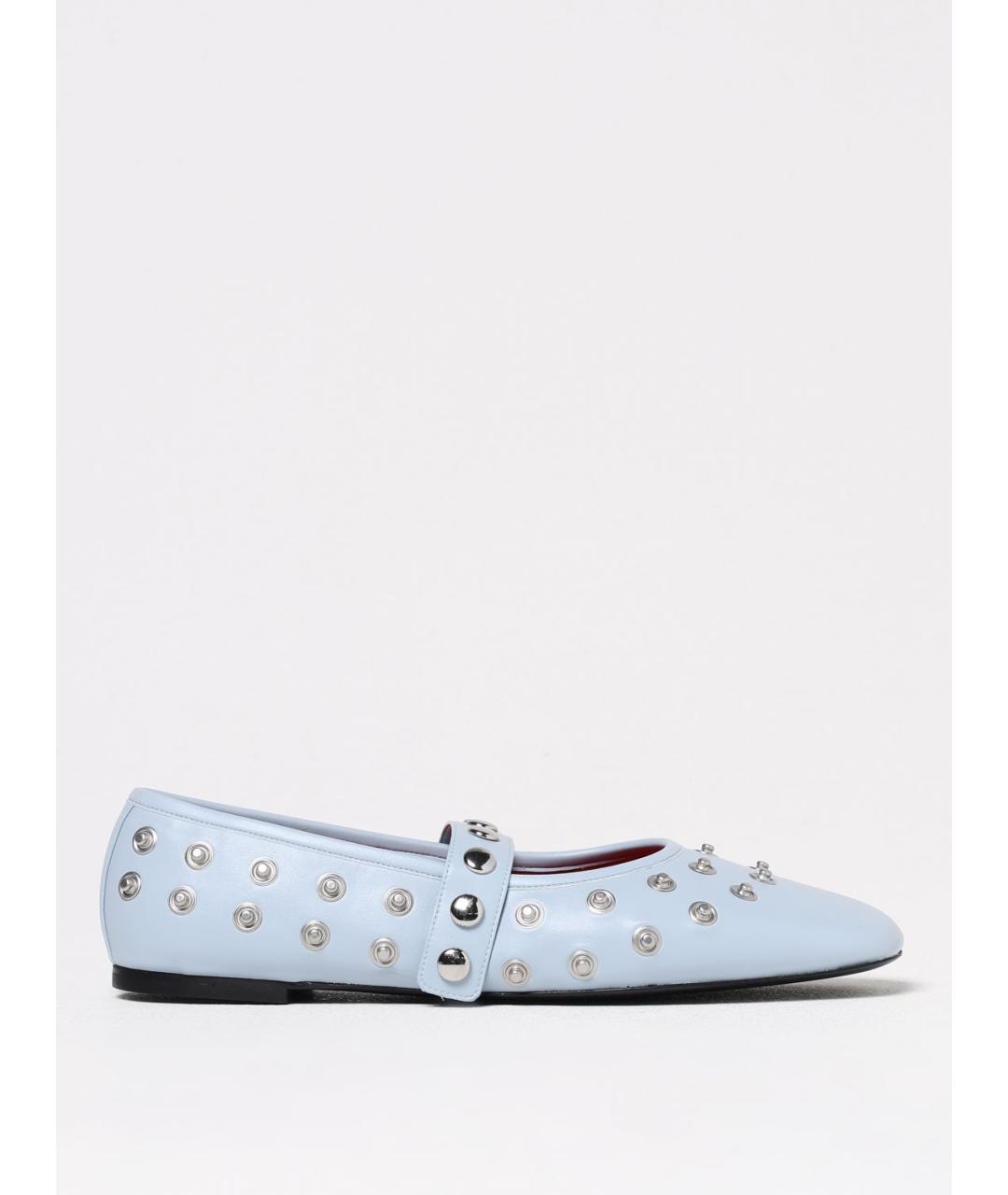 STELLA MCCARTNEY Голубые кожаные балетки, фото 3