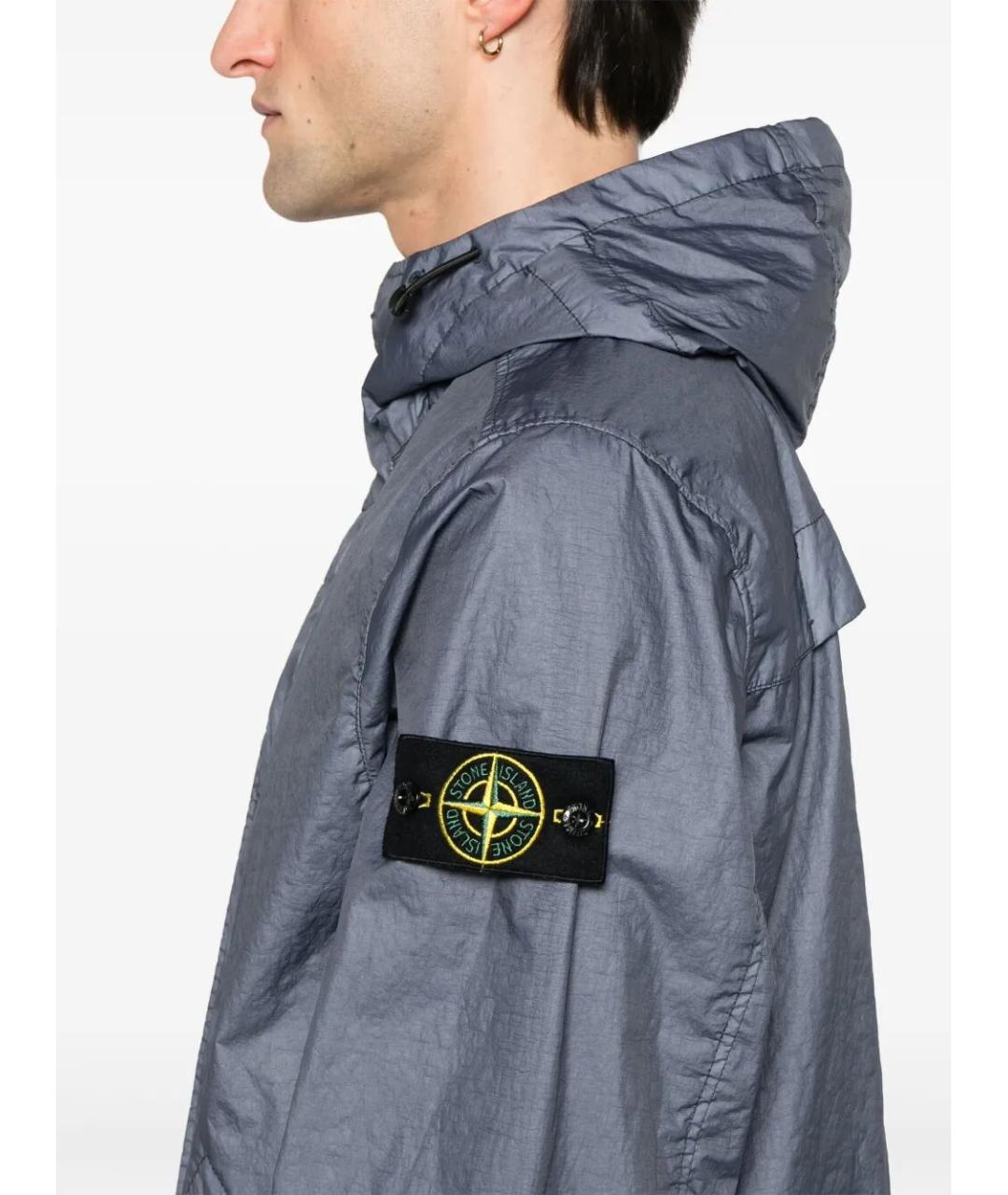 STONE ISLAND Синяя полиамидовая куртка, фото 4