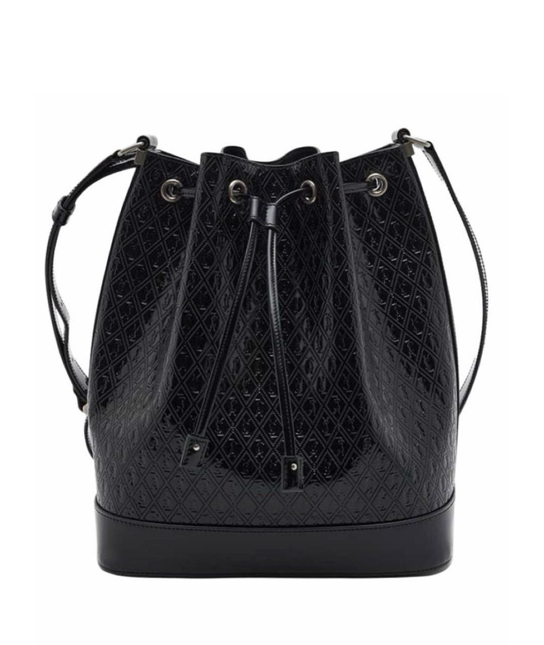 SAINT LAURENT Черная сумка через плечо из лакированной кожи, фото 1