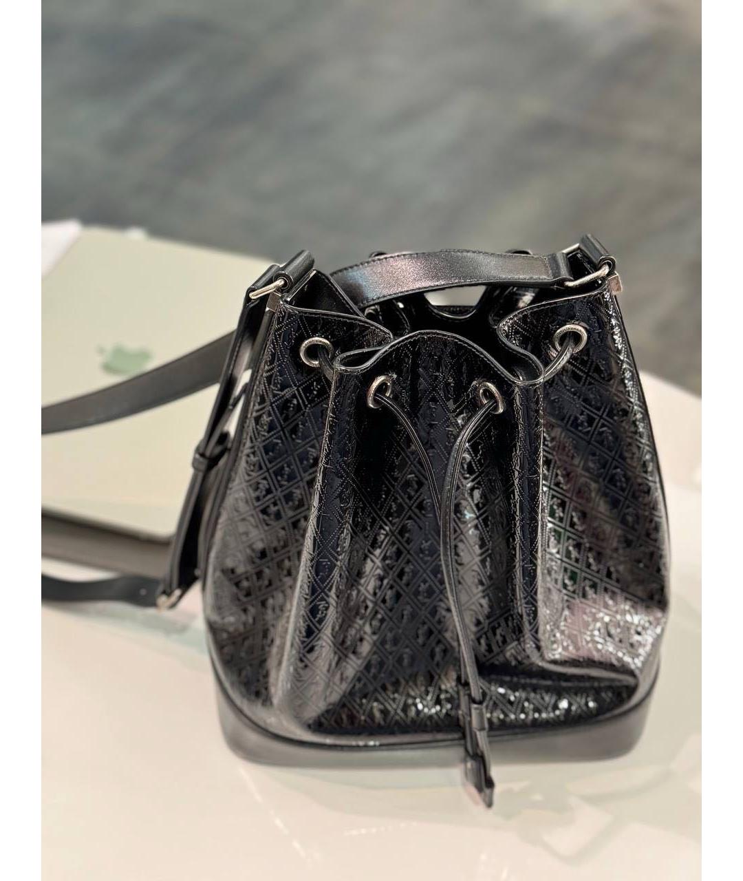 SAINT LAURENT Черная сумка через плечо из лакированной кожи, фото 4
