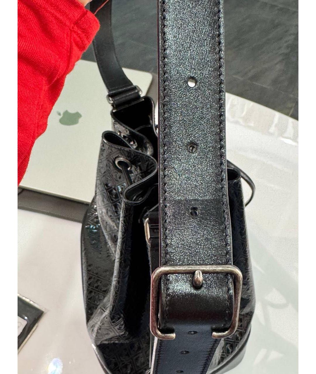 SAINT LAURENT Черная сумка через плечо из лакированной кожи, фото 6