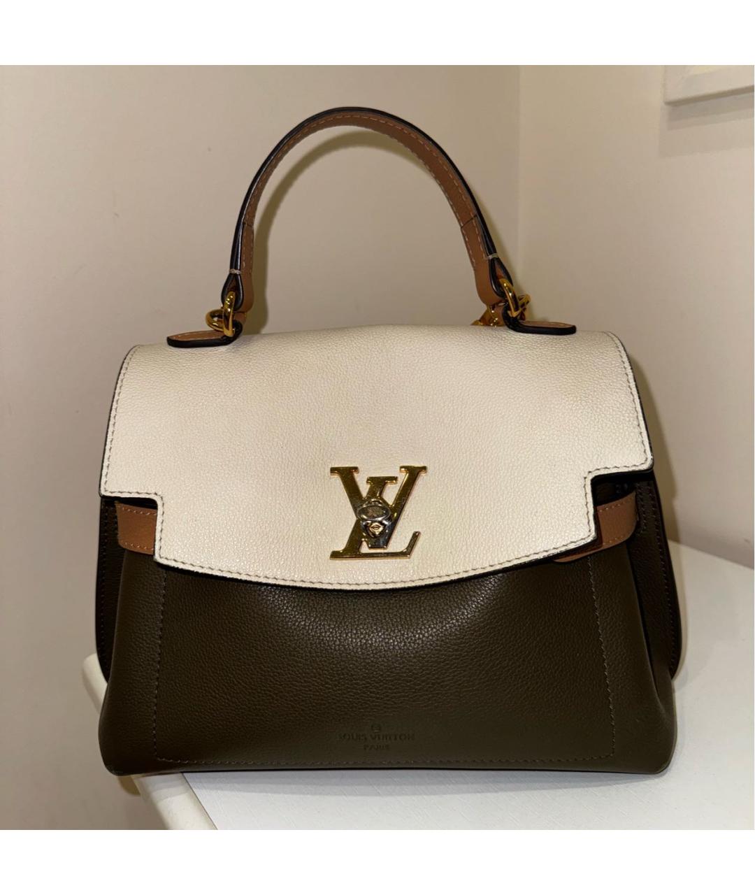 LOUIS VUITTON Хаки кожаная сумка с короткими ручками, фото 8