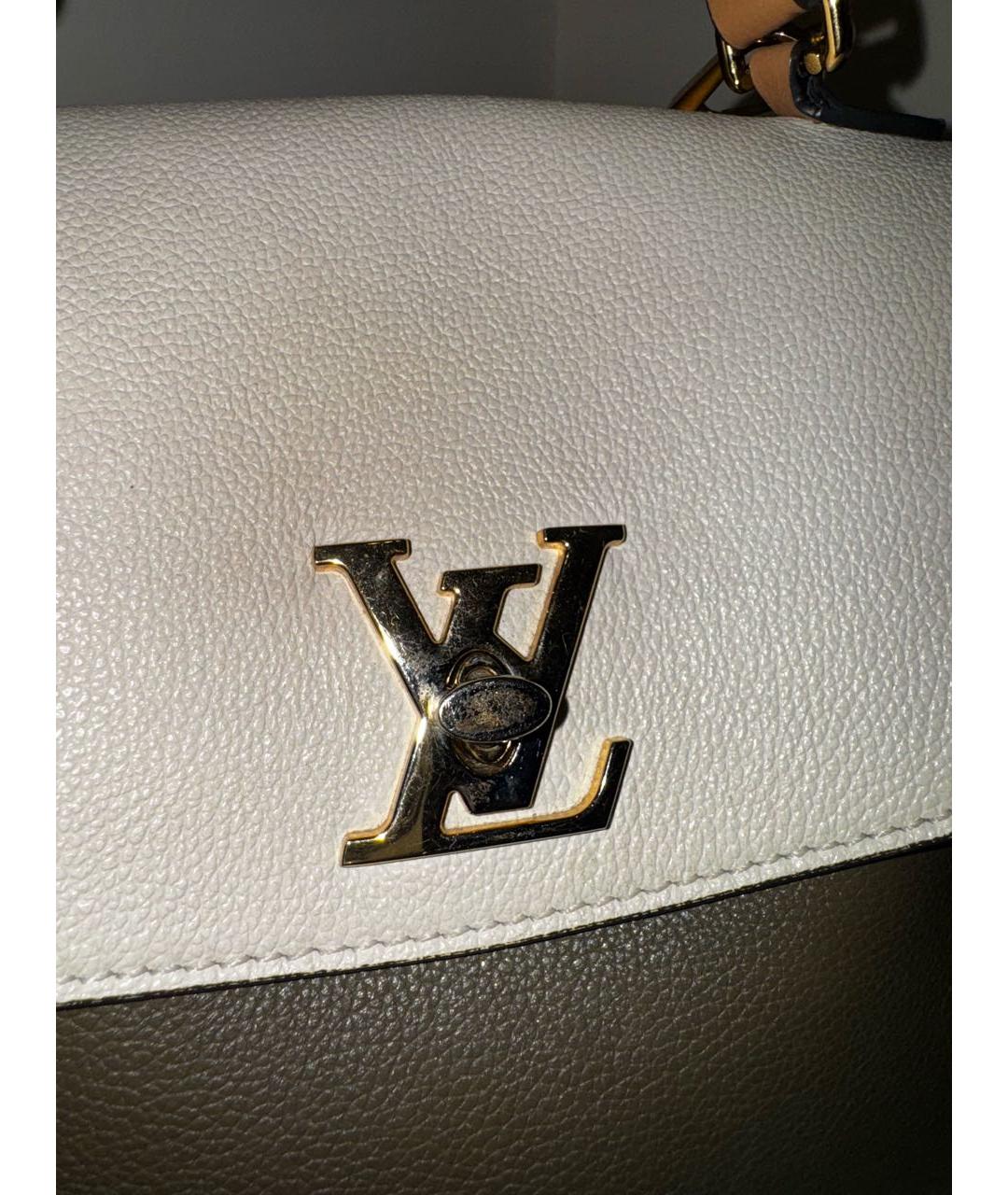 LOUIS VUITTON Хаки кожаная сумка с короткими ручками, фото 5