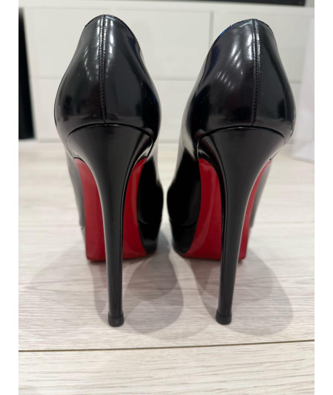 CHRISTIAN LOUBOUTIN Черные кожаные туфли, фото 4