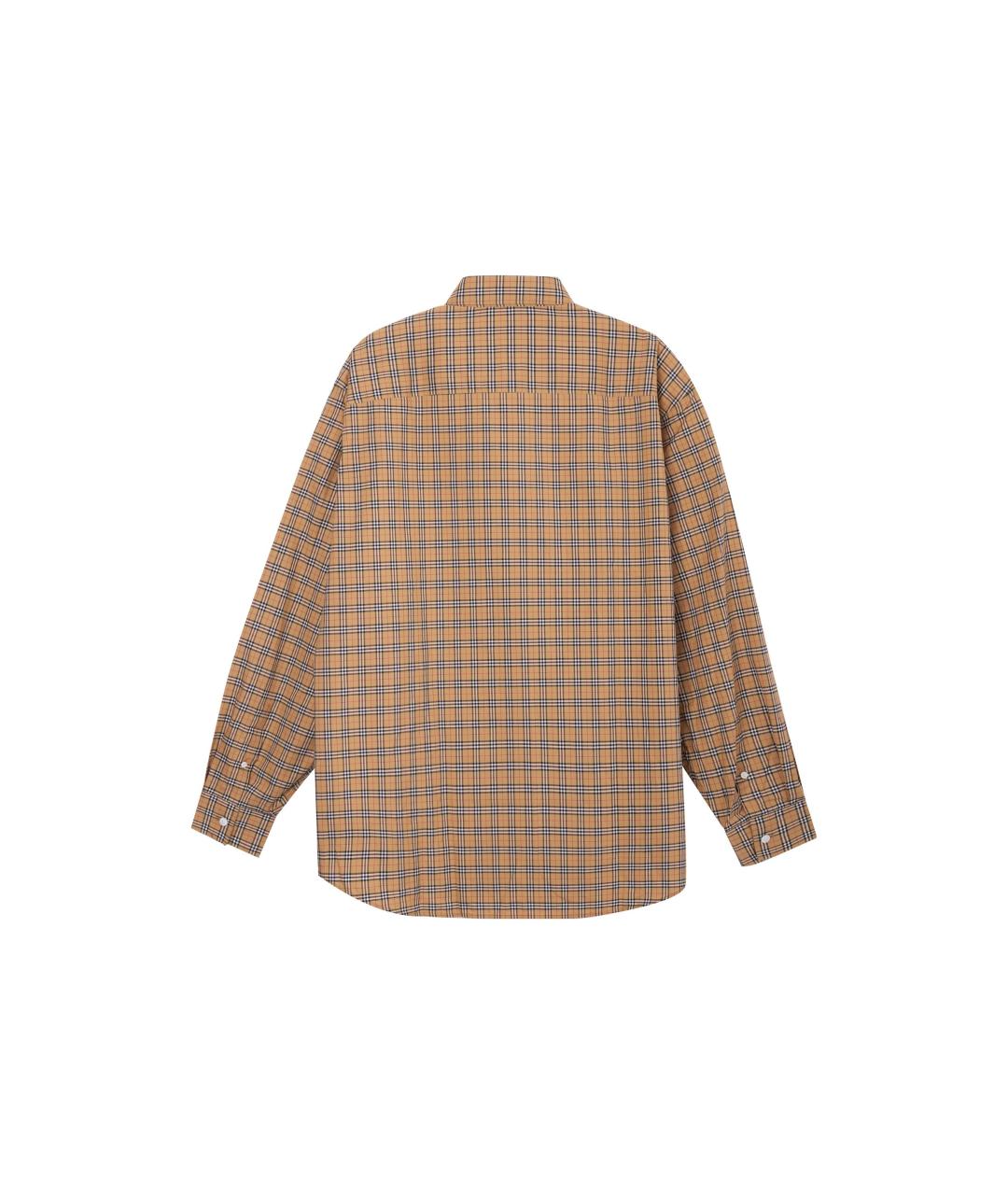 BURBERRY Коричневая хлопковая классическая рубашка, фото 2