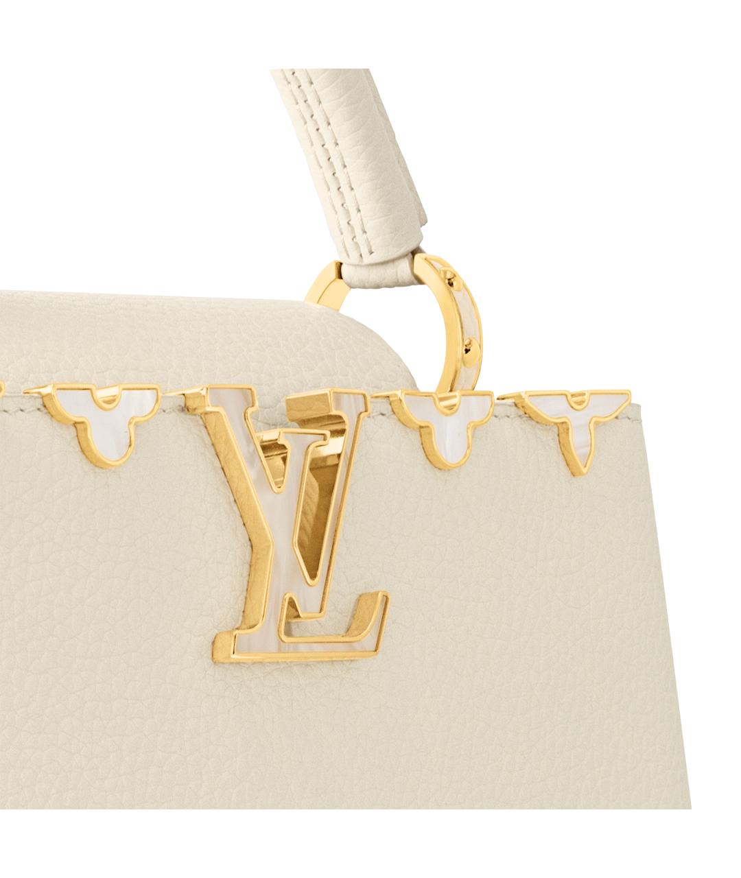 LOUIS VUITTON Белая кожаная сумка через плечо, фото 4