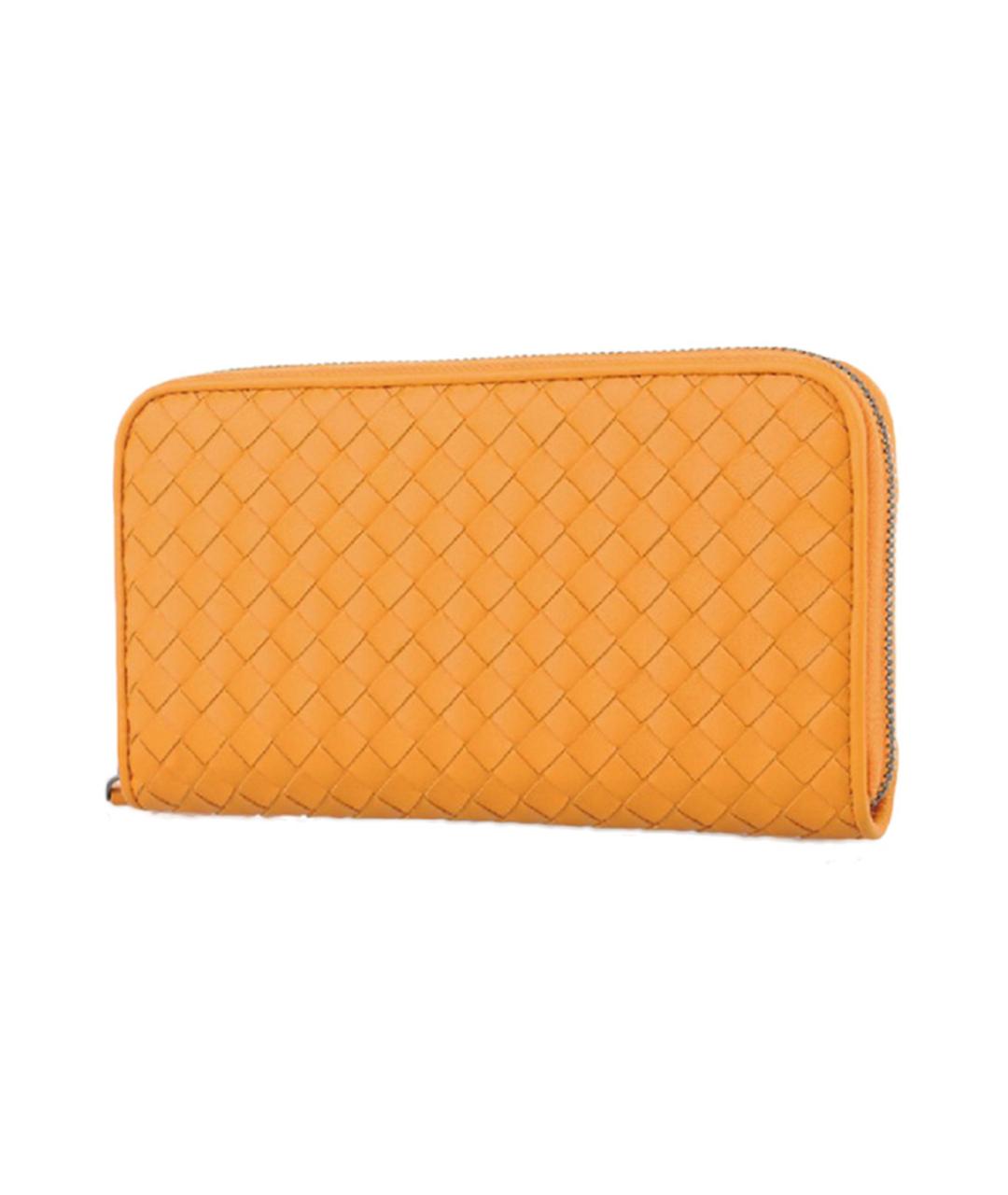 BOTTEGA VENETA Оранжевый кожаный кошелек, фото 3