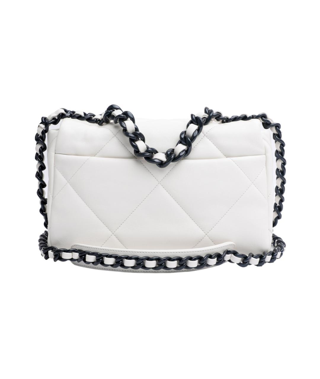 CHANEL Белая кожаная сумка через плечо, фото 3