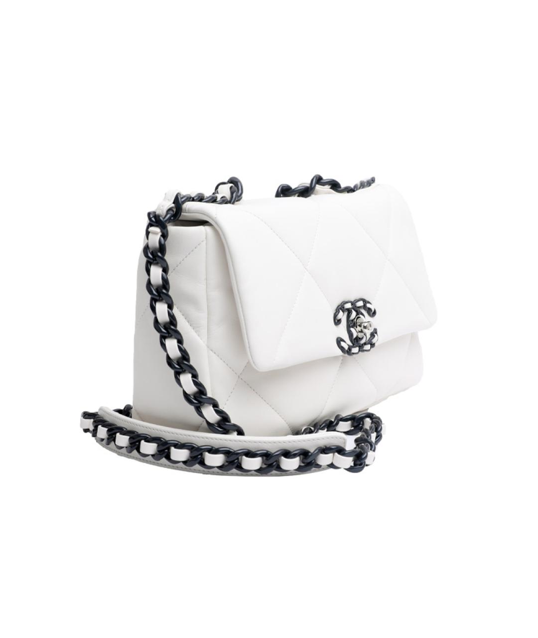 CHANEL Белая кожаная сумка через плечо, фото 2