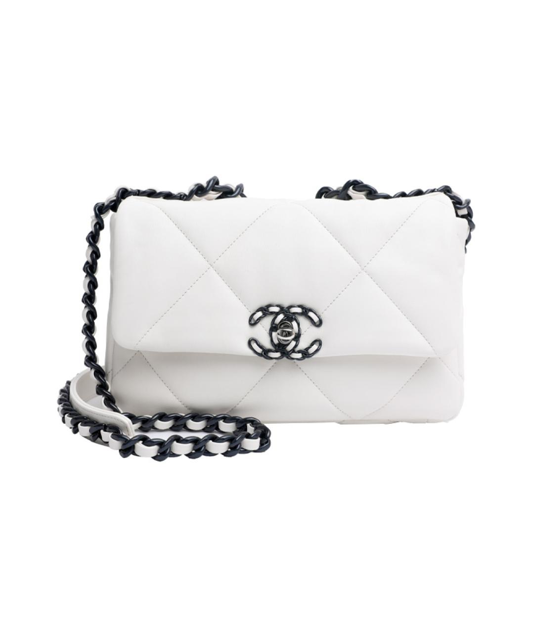 CHANEL Белая кожаная сумка через плечо, фото 1