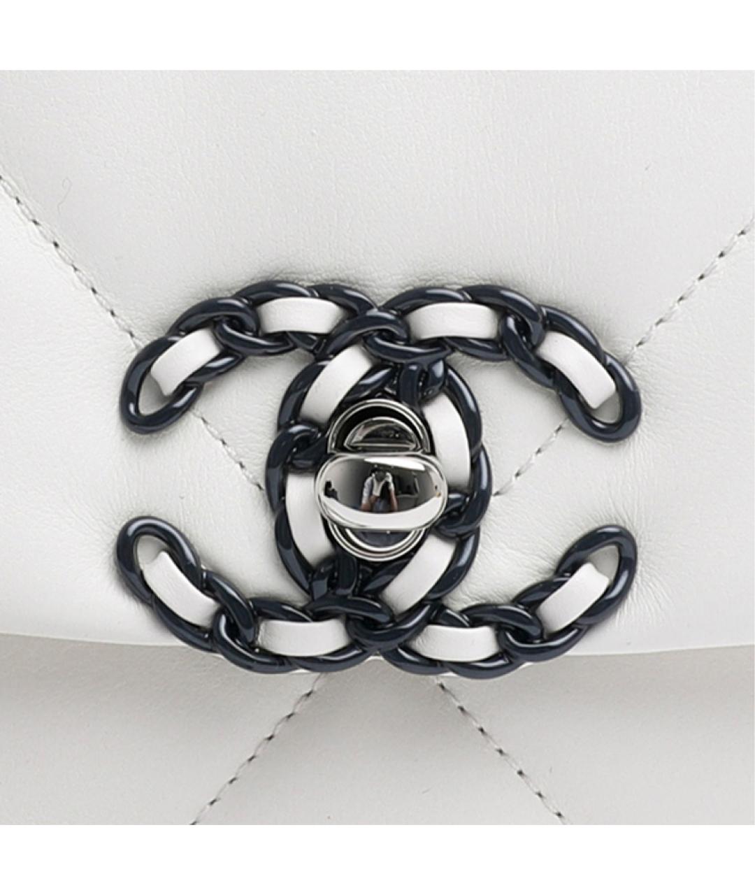 CHANEL Белая кожаная сумка через плечо, фото 4