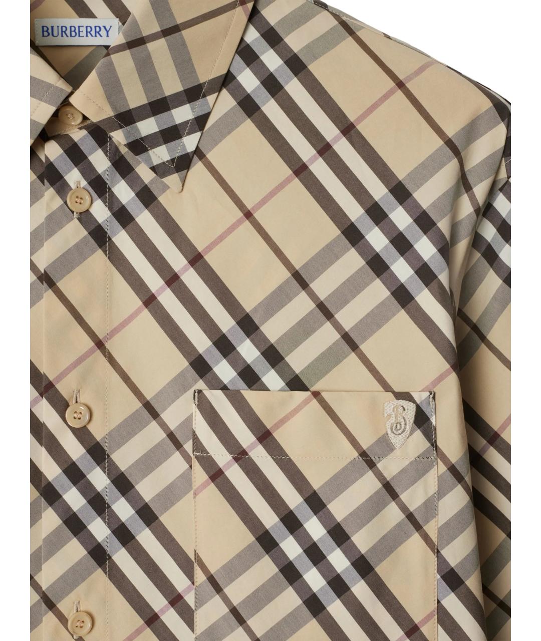 BURBERRY Бежевая хлопковая кэжуал рубашка, фото 2