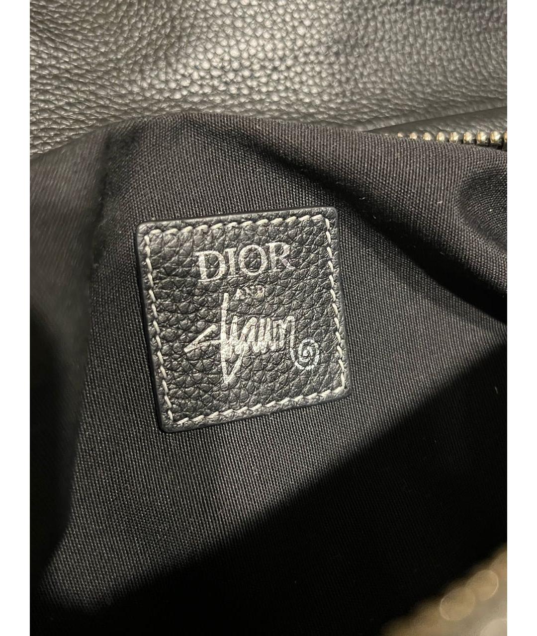 CHRISTIAN DIOR Черная кожаная сумка на плечо, фото 7