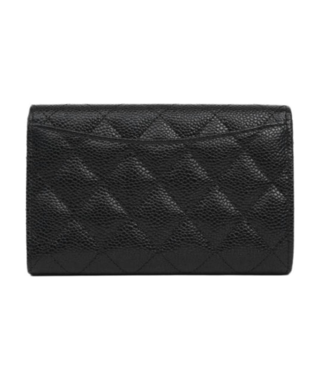 CHANEL Черный кожаный кошелек, фото 3