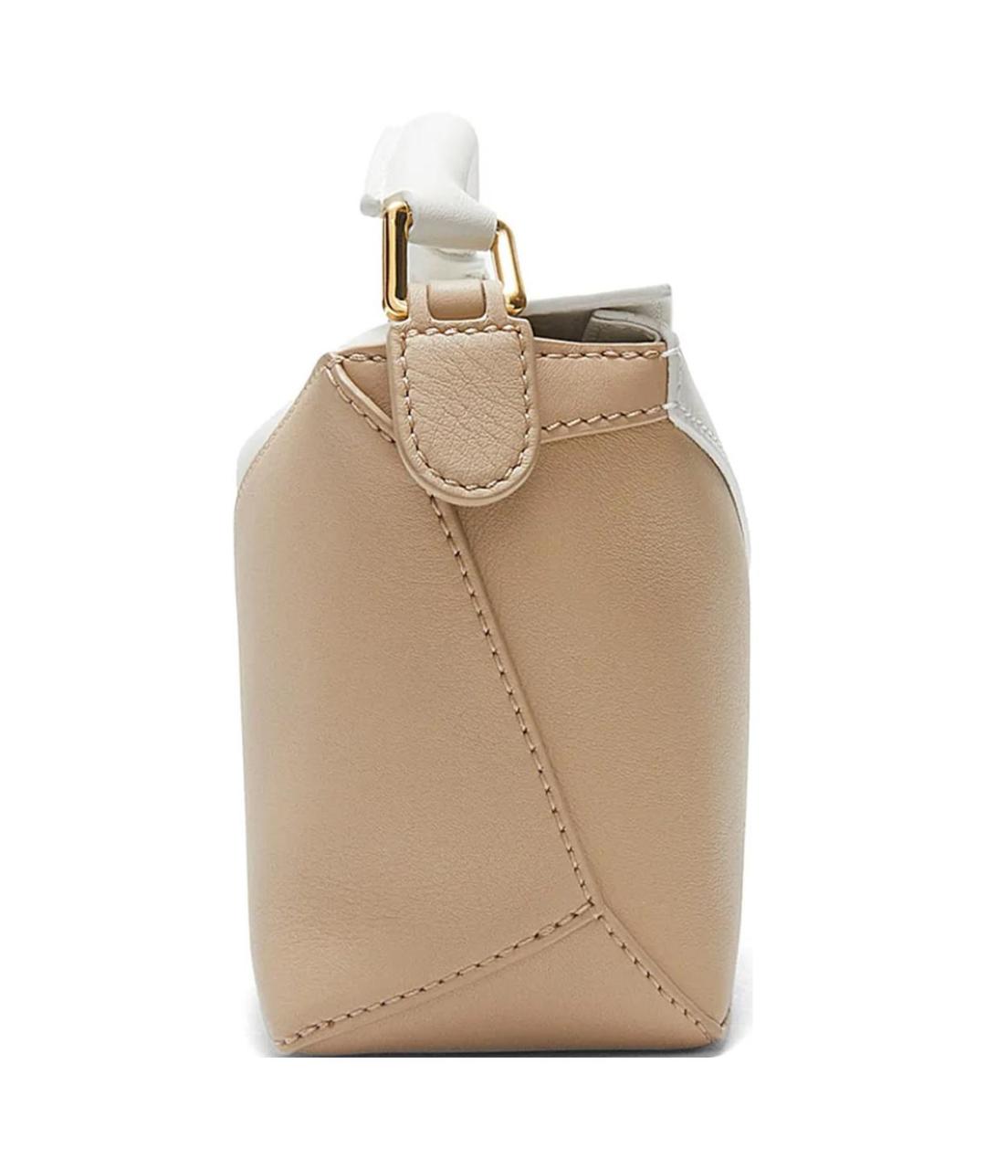 LOEWE Бежевая кожаная сумка через плечо, фото 3