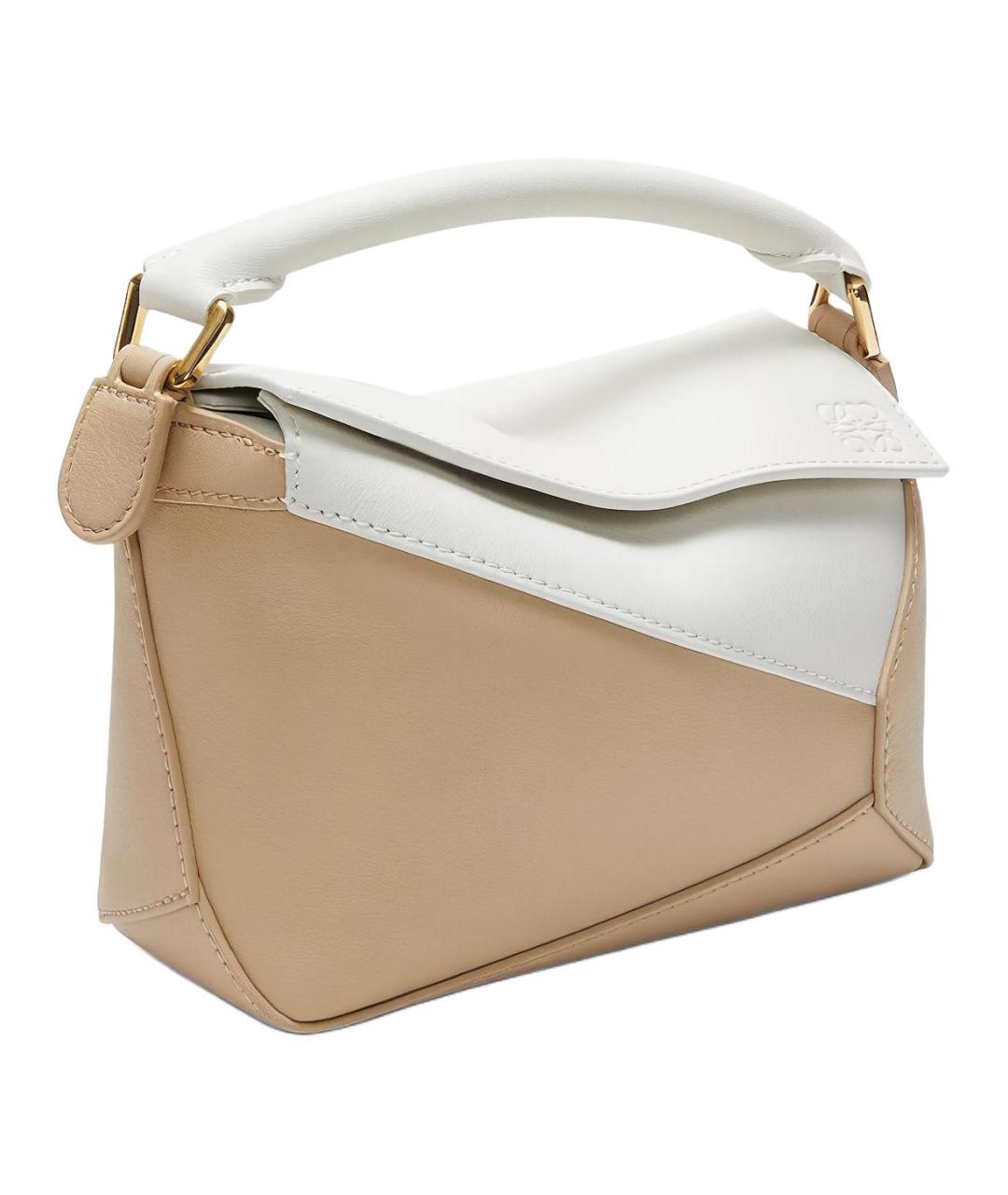 LOEWE Бежевая кожаная сумка через плечо, фото 2