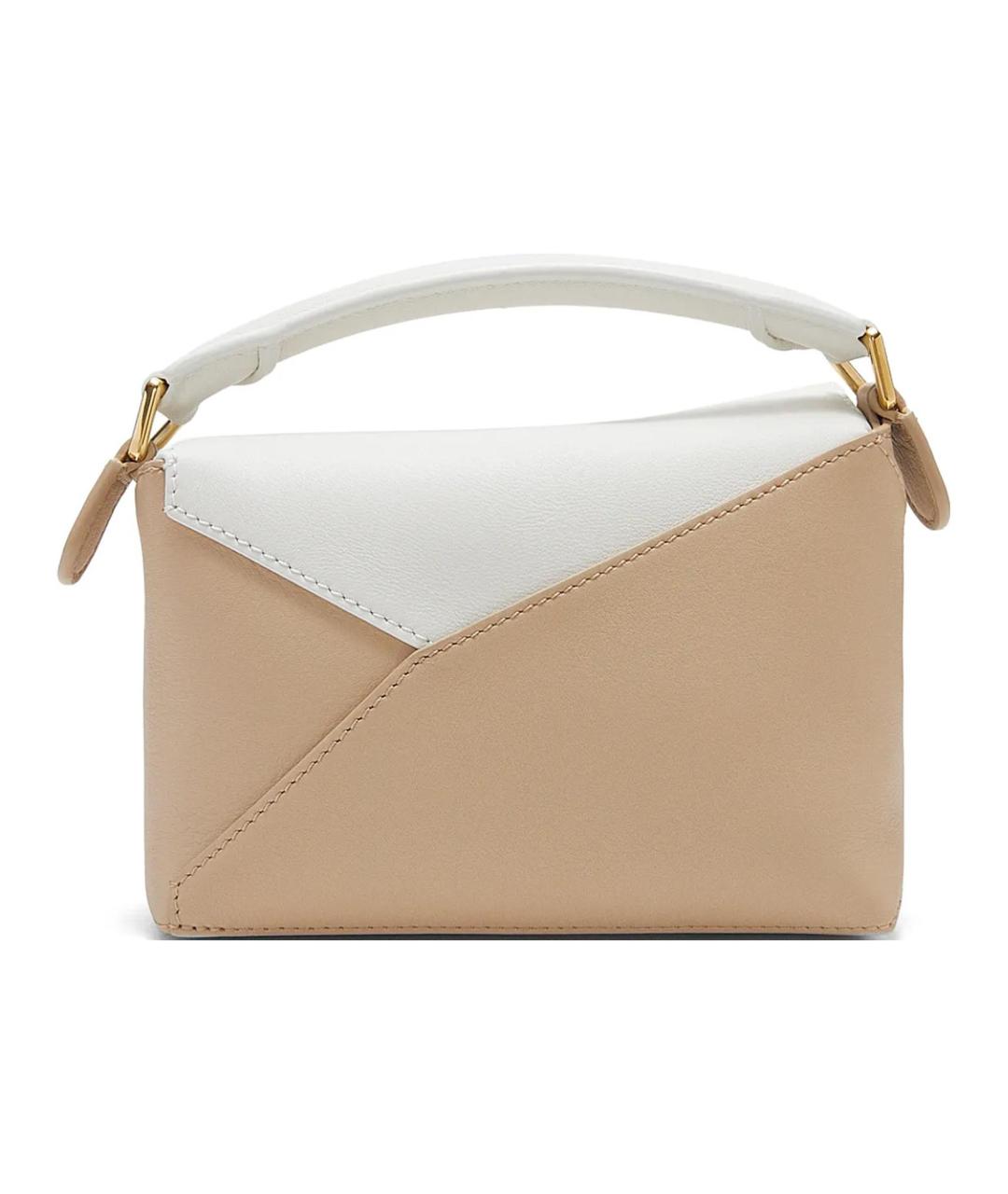 LOEWE Бежевая кожаная сумка через плечо, фото 4