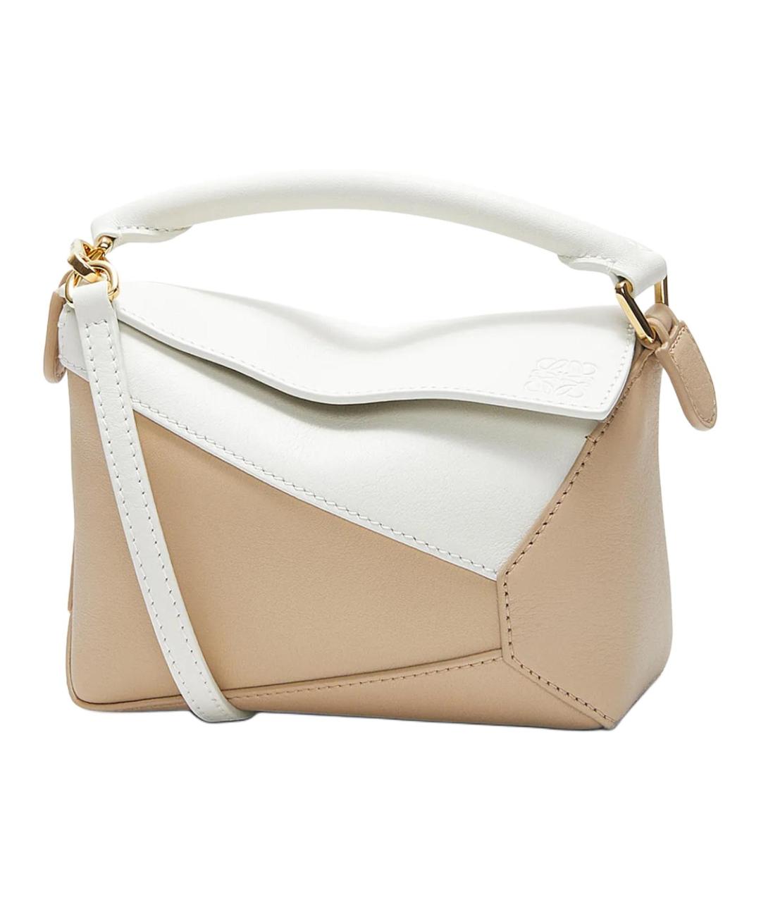 LOEWE Бежевая кожаная сумка через плечо, фото 8