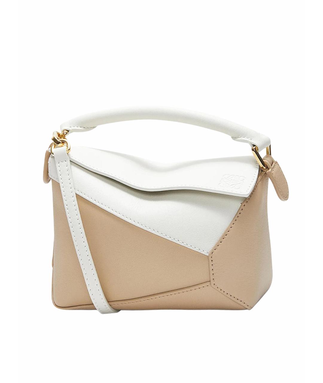 LOEWE Бежевая кожаная сумка через плечо, фото 1