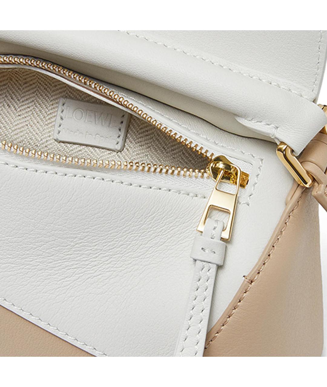 LOEWE Бежевая кожаная сумка через плечо, фото 6