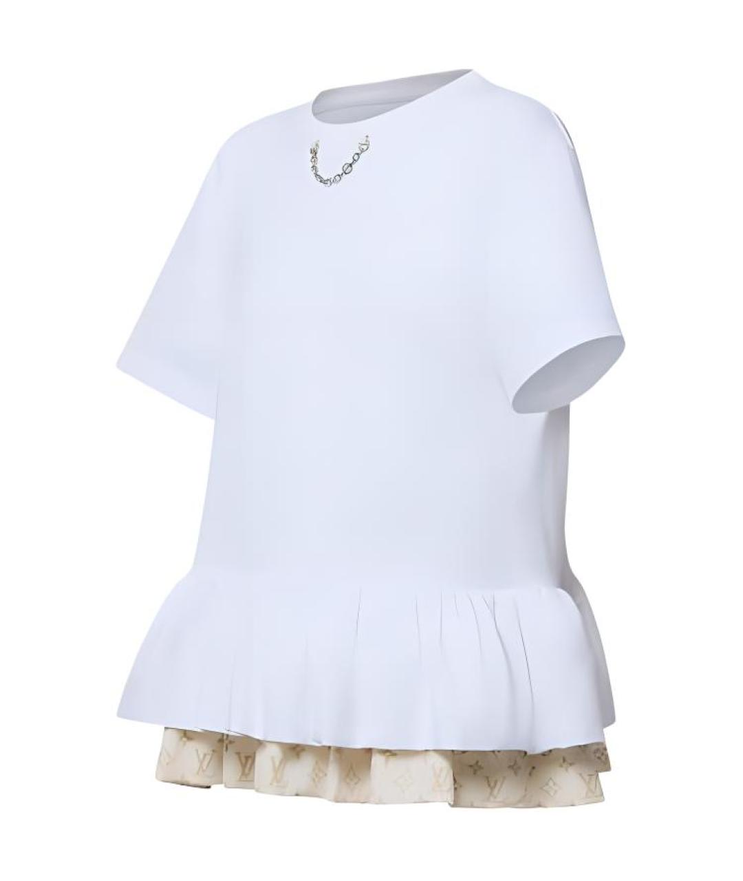 LOUIS VUITTON Белая хлопковая футболка, фото 3