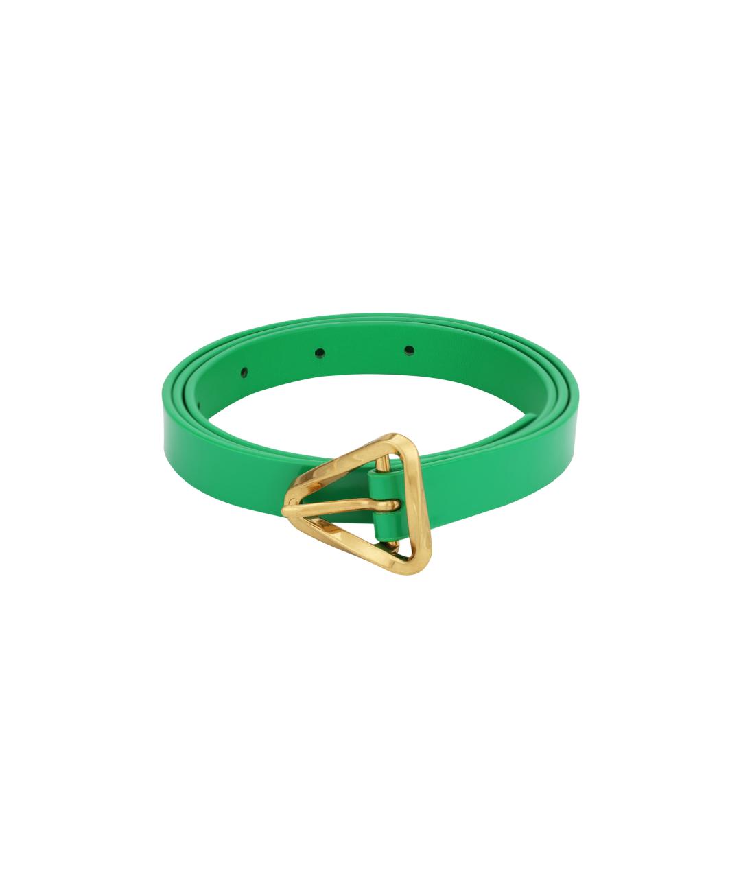 BOTTEGA VENETA Зеленый кожаный ремень, фото 2