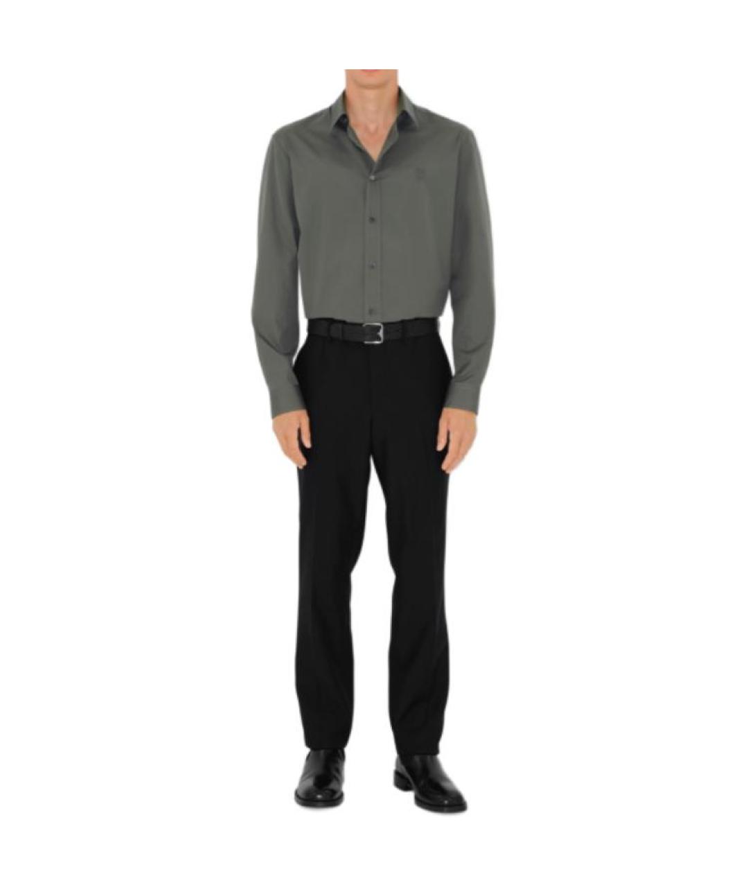 BURBERRY Серая хлопковая кэжуал рубашка, фото 2