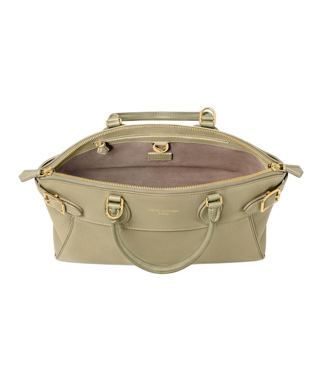 LOUIS VUITTON Горчичная кожаная сумка через плечо, фото 3