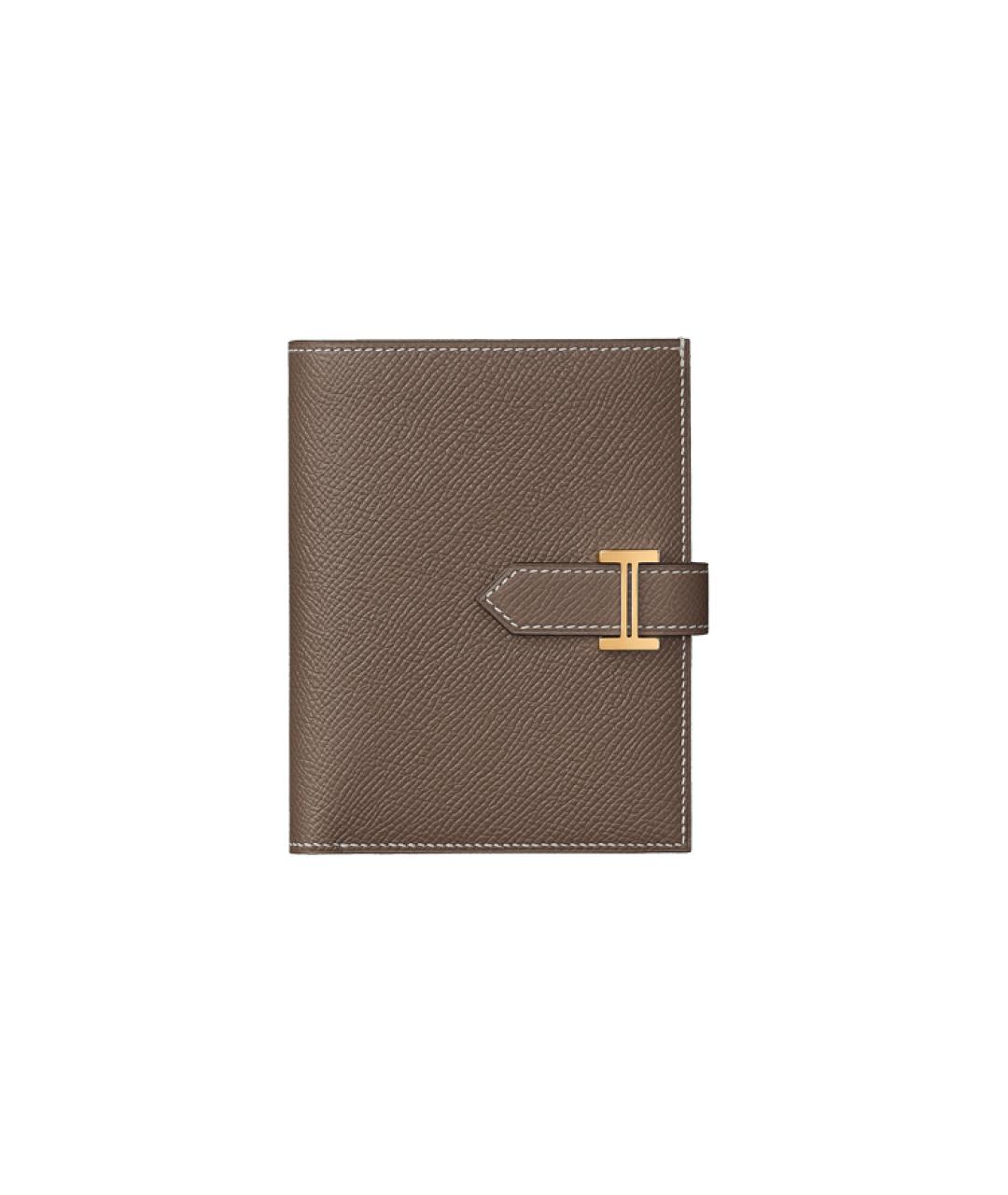 HERMES Серый кожаный кошелек, фото 1