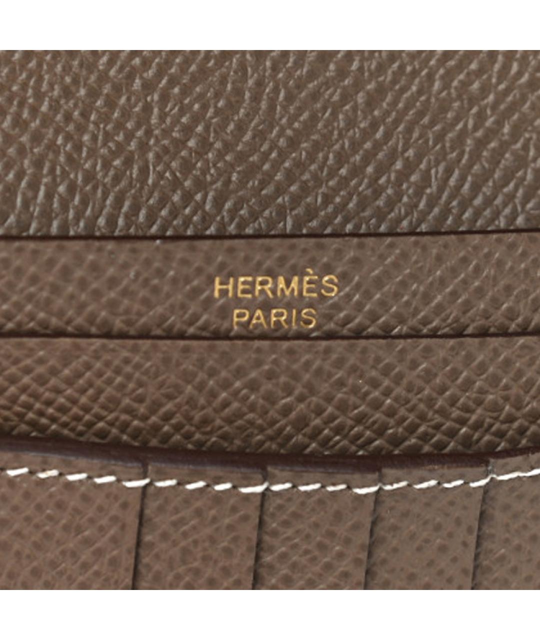HERMES Серый кожаный кошелек, фото 3