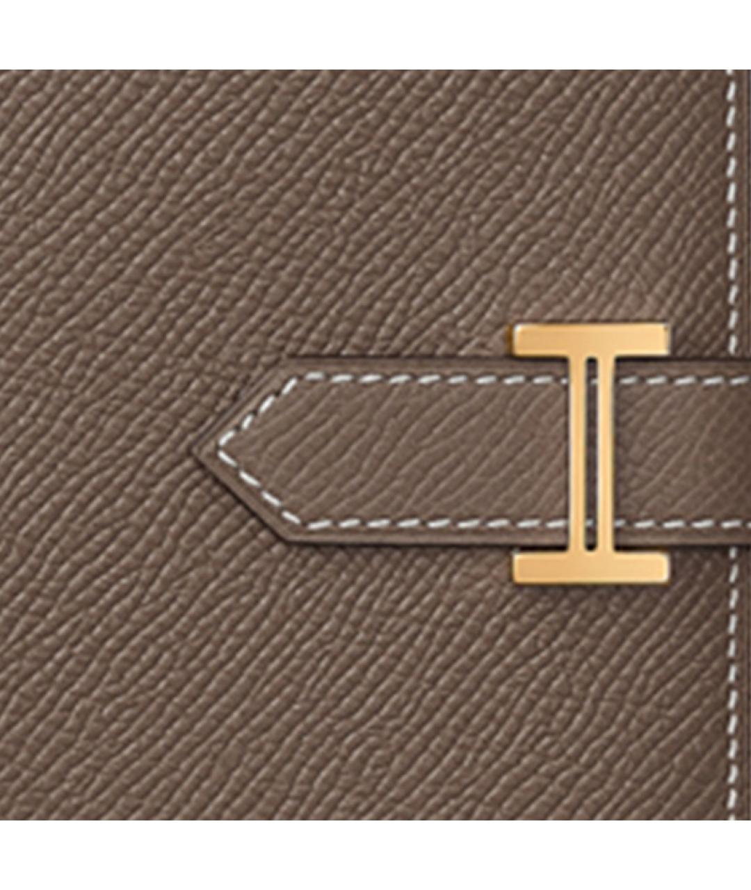 HERMES Серый кожаный кошелек, фото 4