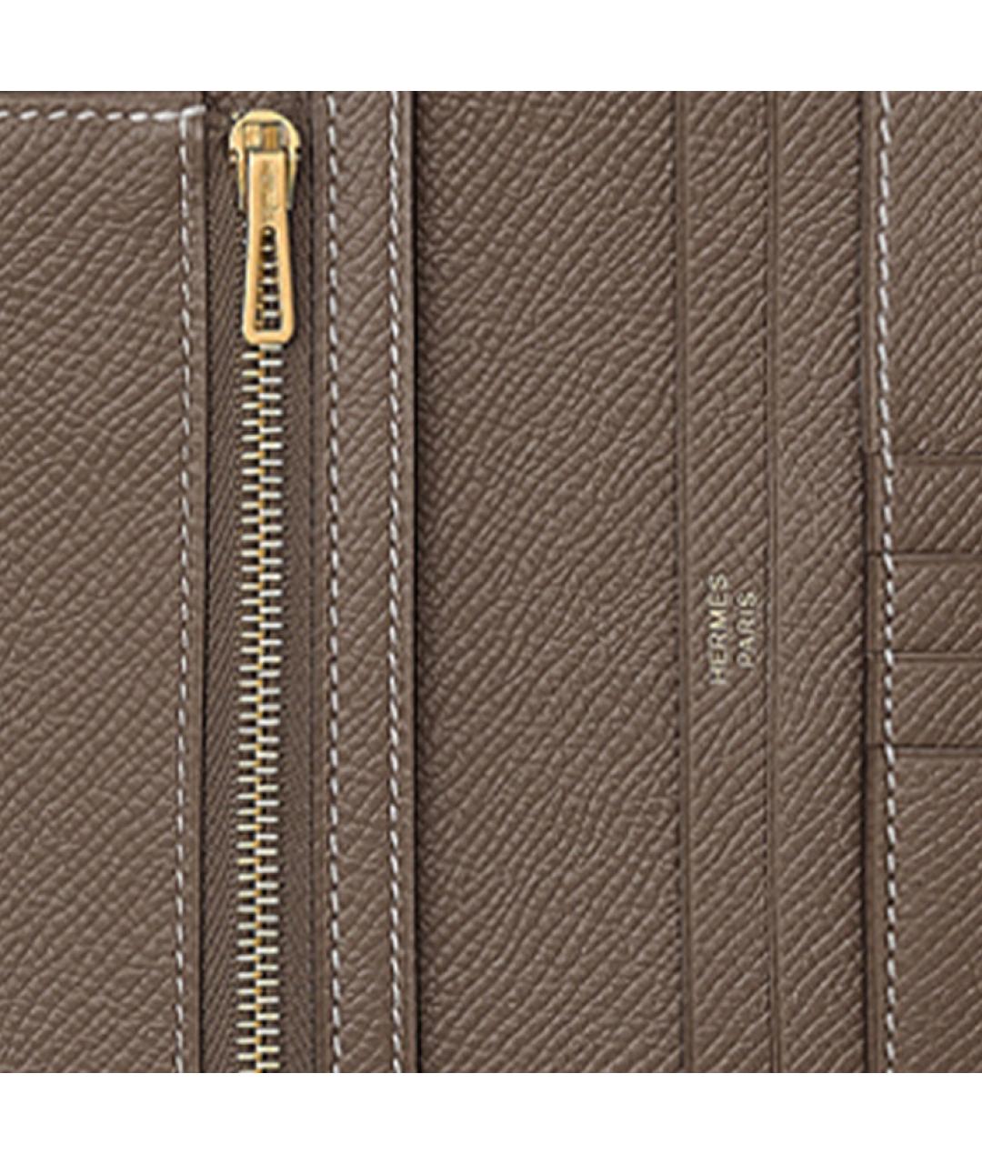 HERMES Серый кожаный кошелек, фото 5