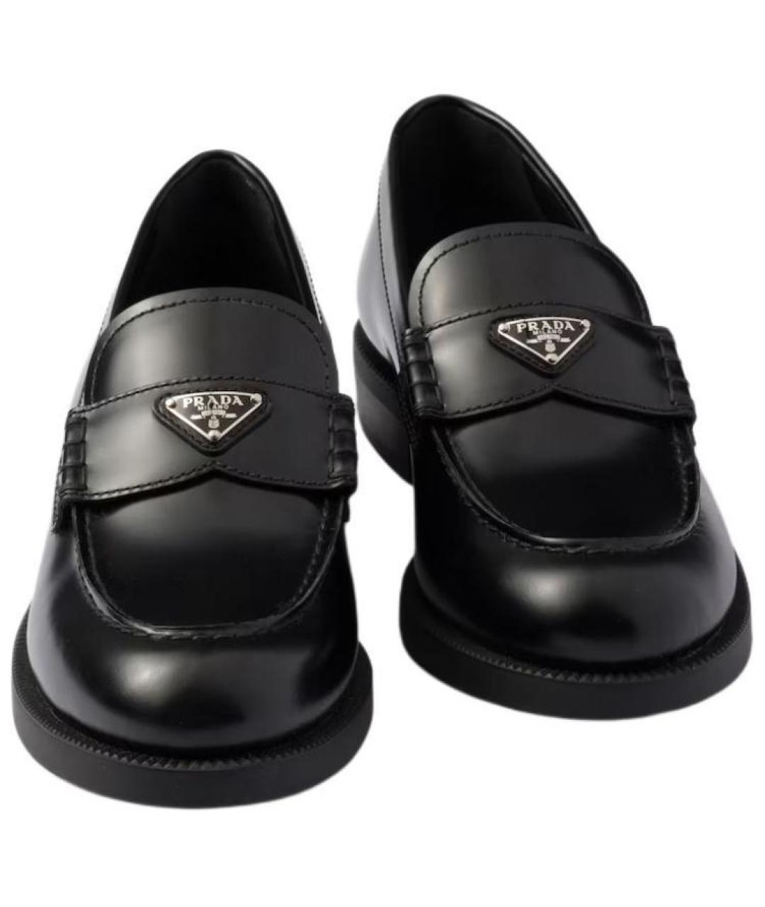 PRADA Черные кожаные лоферы, фото 4