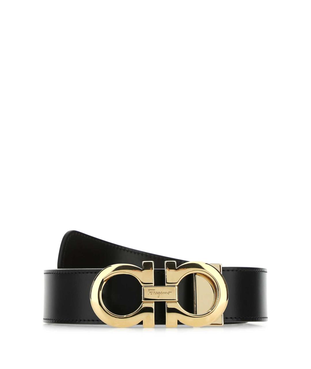 FERRAGAMO Черный кожаный ремень, фото 1