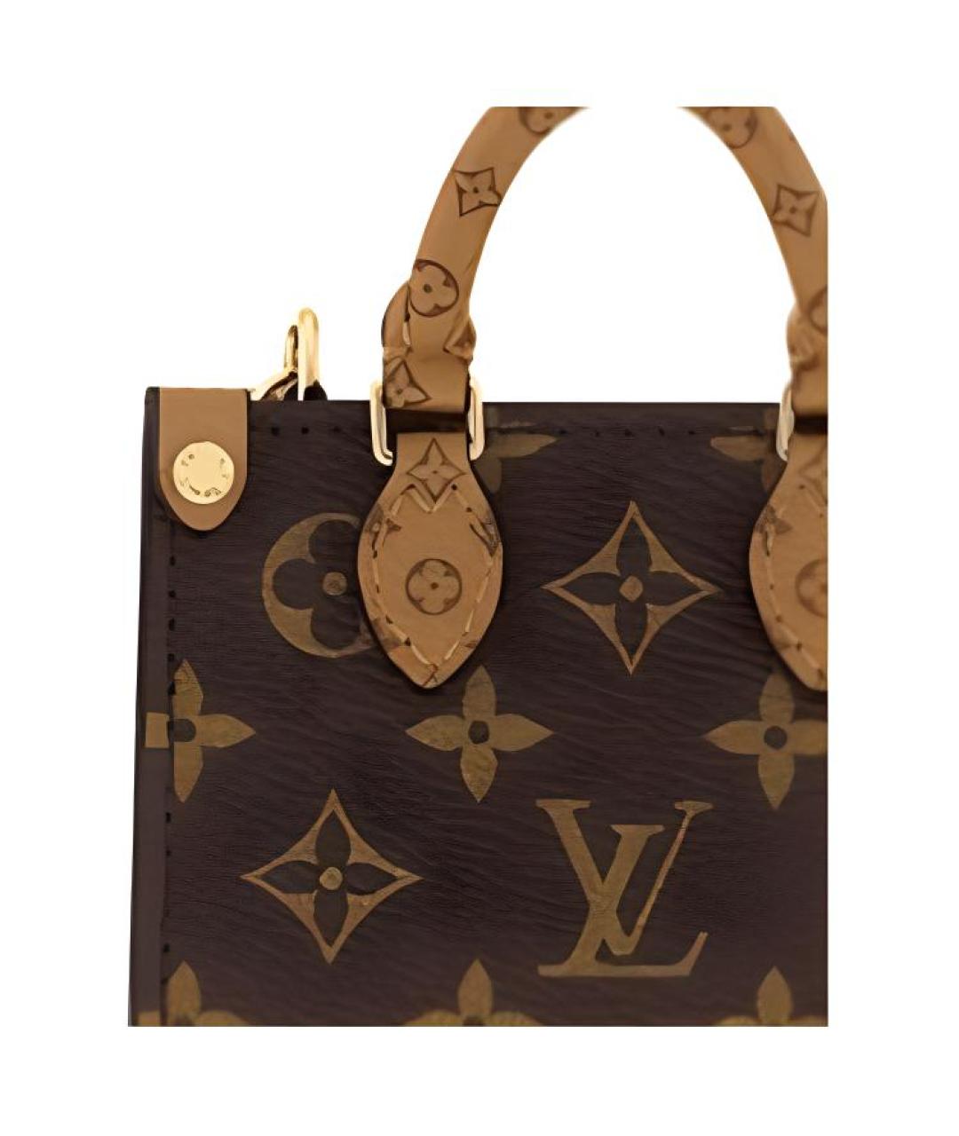 LOUIS VUITTON Коричневая кожаная сумка через плечо, фото 2