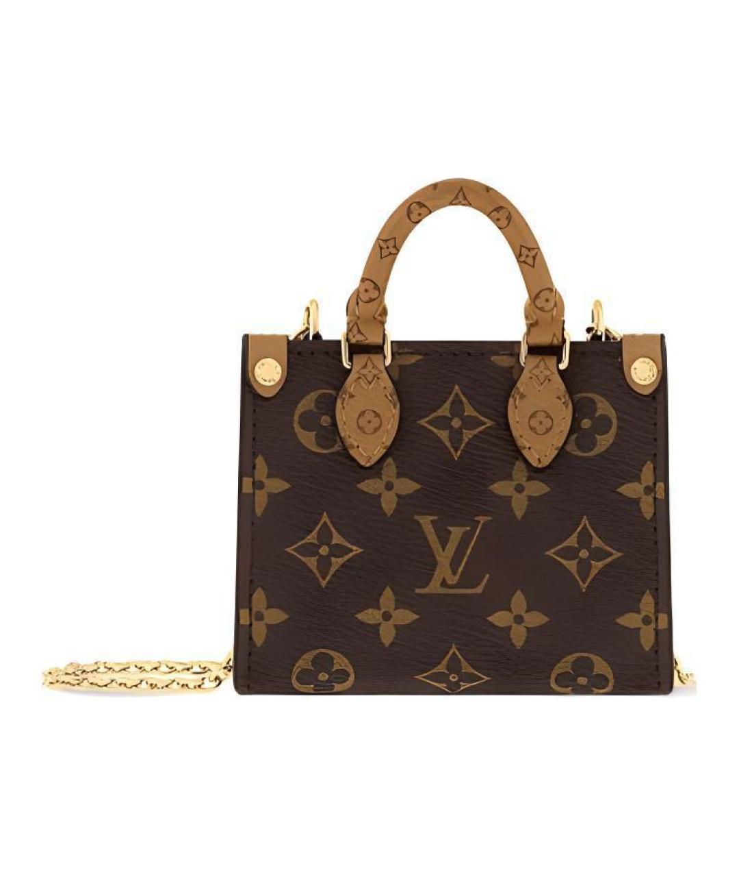 LOUIS VUITTON Коричневая кожаная сумка через плечо, фото 1