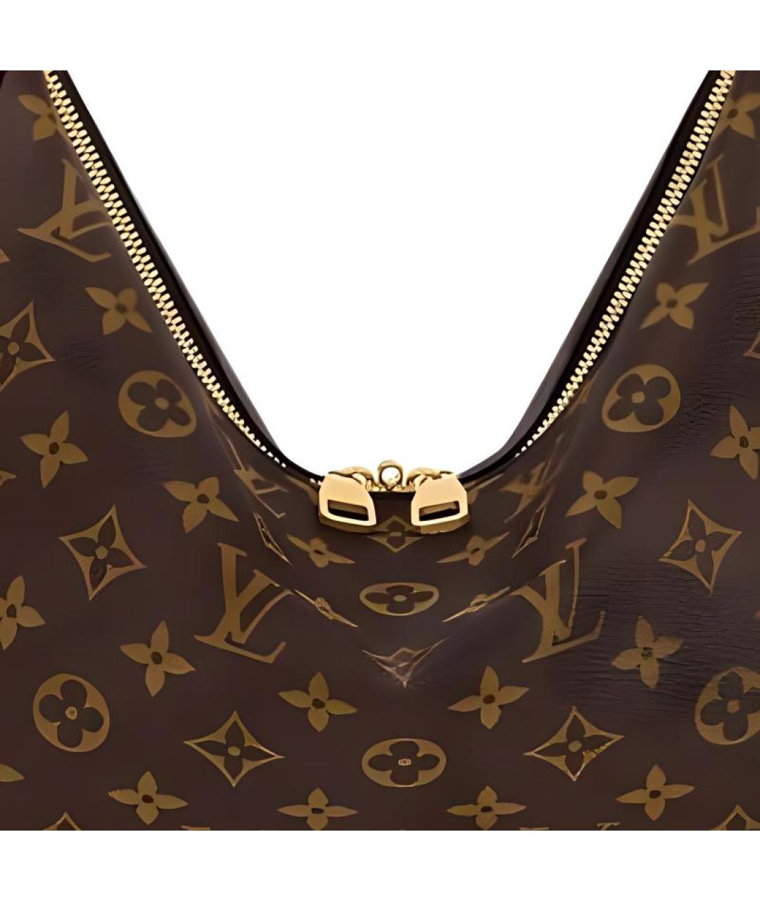 LOUIS VUITTON Коричневая кожаная сумка через плечо, фото 4