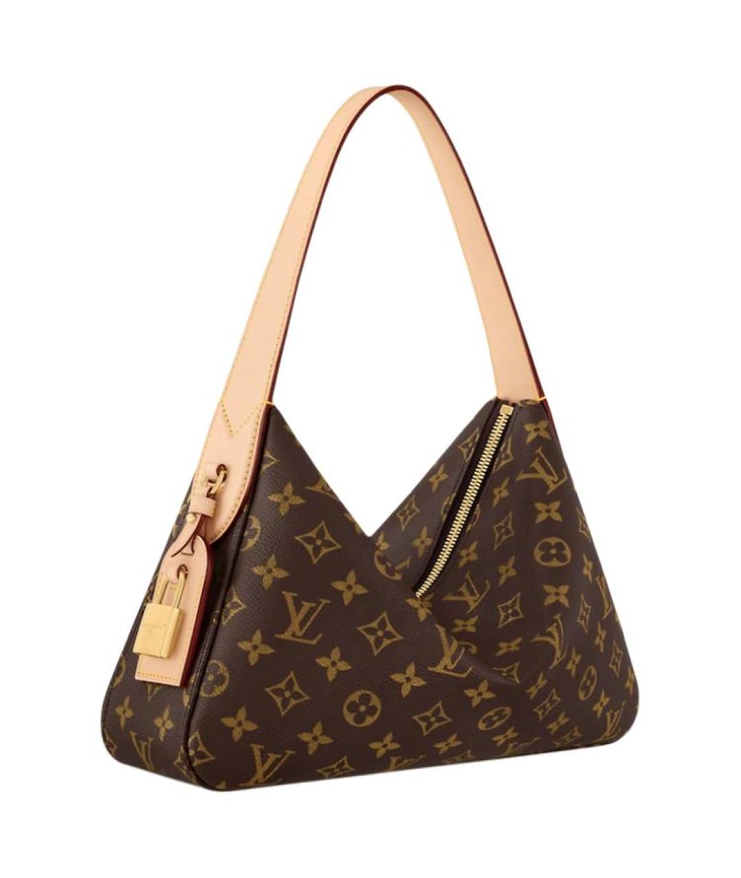 LOUIS VUITTON Коричневая кожаная сумка через плечо, фото 2