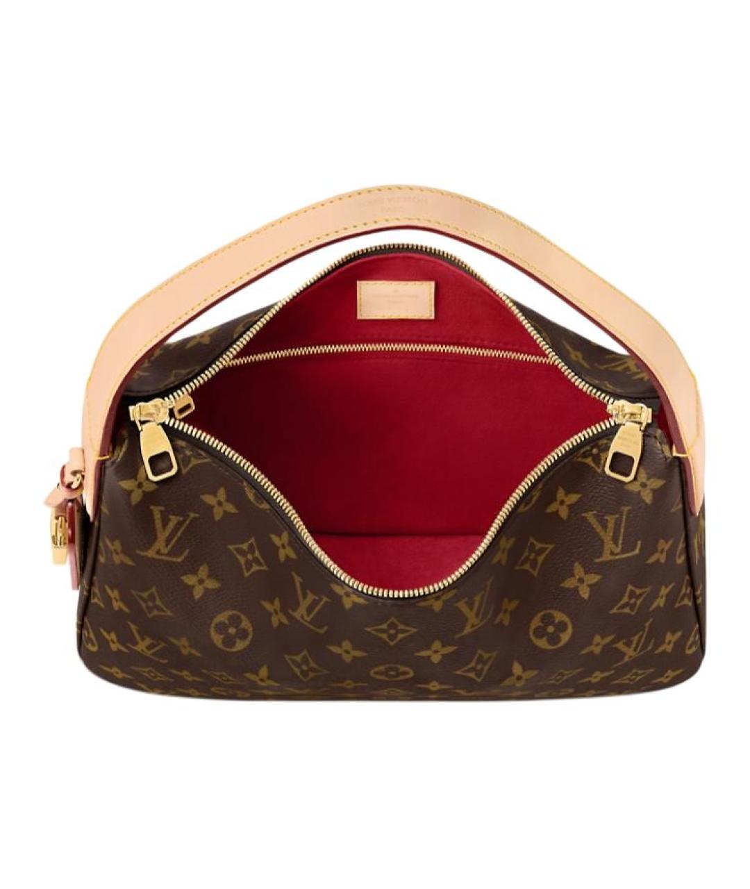 LOUIS VUITTON Коричневая кожаная сумка через плечо, фото 3