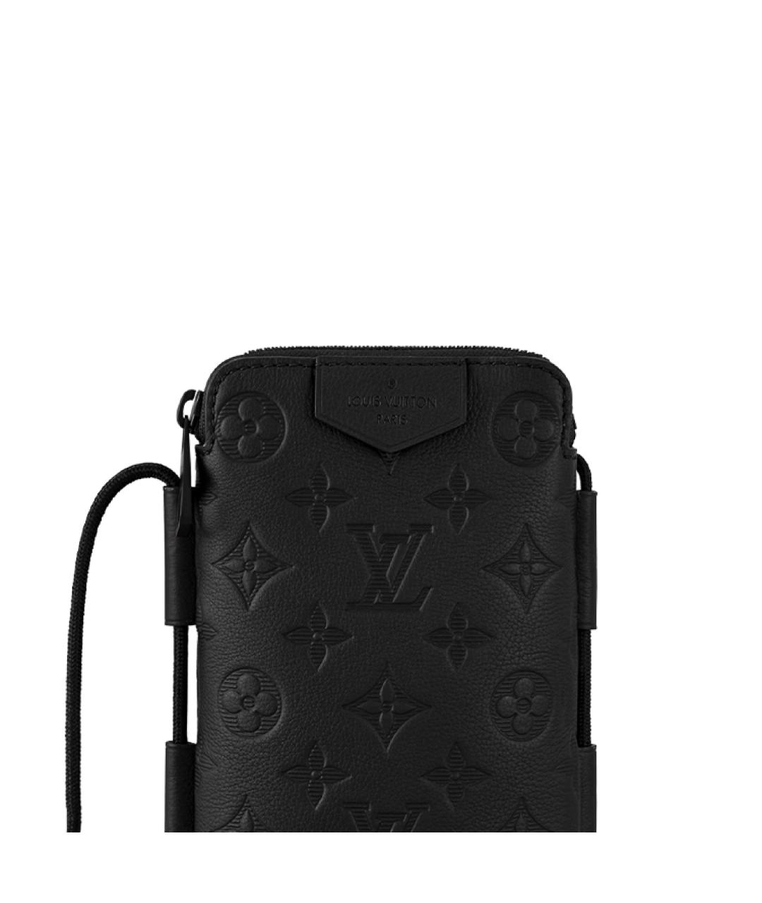 LOUIS VUITTON Черная кожаная сумка через плечо, фото 4