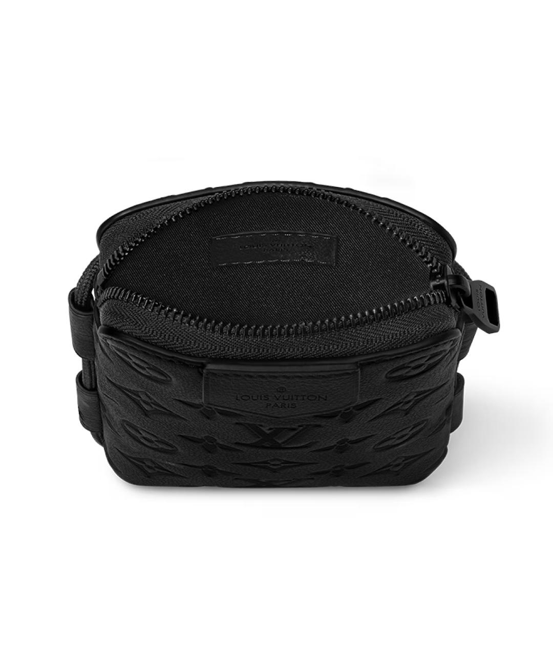 LOUIS VUITTON Черная кожаная сумка через плечо, фото 3